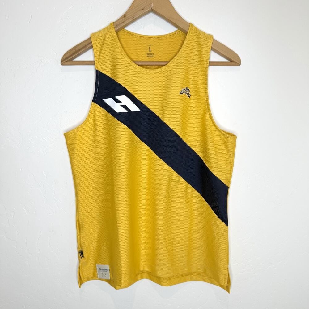 Tracksmith Hare A.C. Van Cortlandt Singlet Tank Top Womens Large Yellow